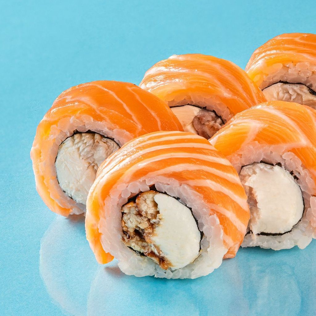 Филадельфия лосось угорь Доставка роллов и суши — King Kong Sushi (Кинг  Конг Суши)